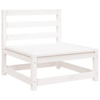 2-tlg. Garten-Lounge-Set mit Kissen Weiß Kiefer Massivholz