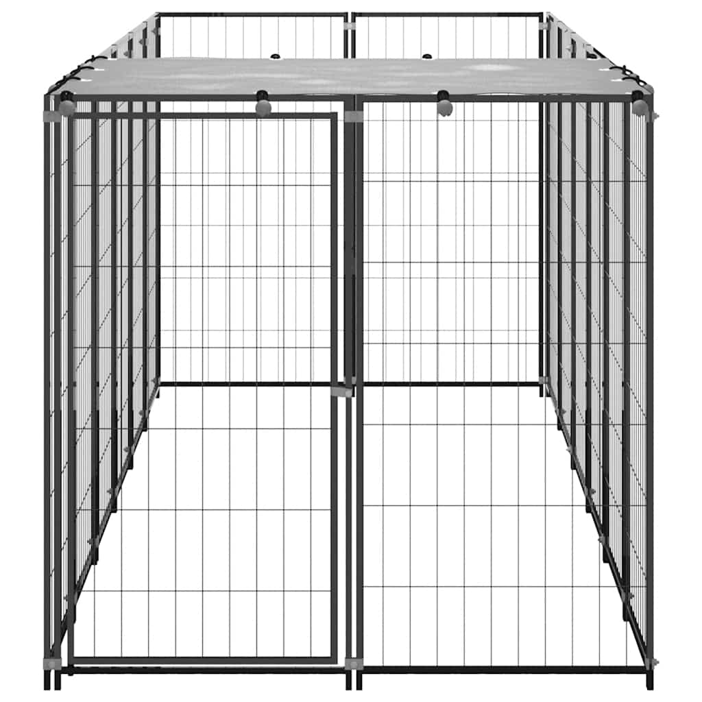 Hundezwinger Schwarz 330x110x110 cm Stahl