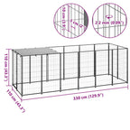 Hundezwinger Schwarz 330x110x110 cm Stahl