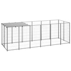Hundezwinger Silbern 330x110x110 cm Stahl