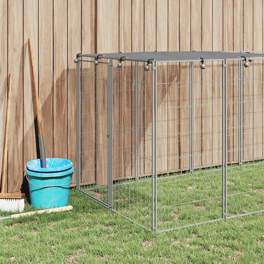 Hundezwinger Silbern 330x110x110 cm Stahl