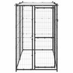Outdoor-Hundezwinger Stahl mit Überdachung 110x220x180 cm
