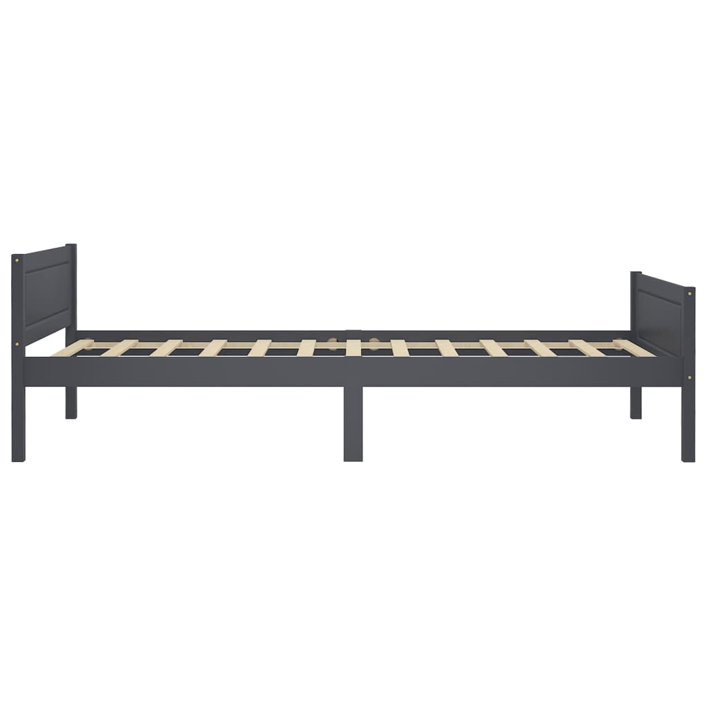 Massivholzbett Kiefer Grau 100x200 cm