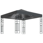 Pavillon mit LED-Lichterkette 3x3 m Anthrazit