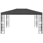 Pavillon mit LED-Lichterkette 3x4 m Anthrazit