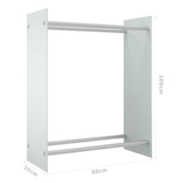 vidaXL Brennholzregal Weiß 80x35x100 cm Hartglas