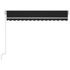 Markise Manuell Einziehbar mit LED 300x250 cm Anthrazit