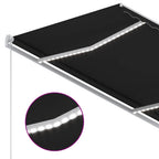 Markise Manuell Einziehbar mit LED 300x250 cm Anthrazit