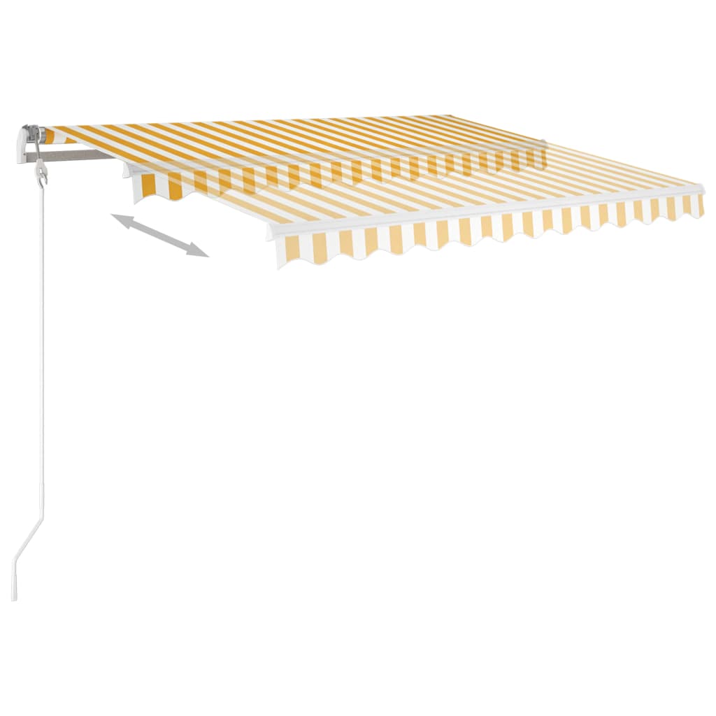 Markise Manuell Einziehbar 350x250 cm Gelb und Weiß
