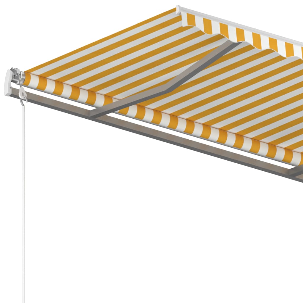 Markise Manuell Einziehbar 350x250 cm Gelb und Weiß
