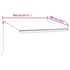 Markise Automatisch Einziehbar 450x300 cm Gelb und Weiß