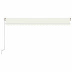 Markise Manuell Einziehbar mit LED 500x300 cm Creme
