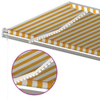 Automatische Markise mit LED Windsensor 500x300 cm Gelb/Weiß