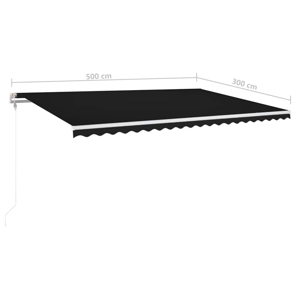 Automatische Markise mit LED Windsensor 500x300 cm Anthrazit