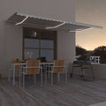 Markise Manuell Einziehbar mit LED 600x300 cm Creme