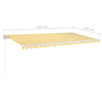 Automatische Markise mit LED & Windsensor 600x300 cm Gelb/Weiß