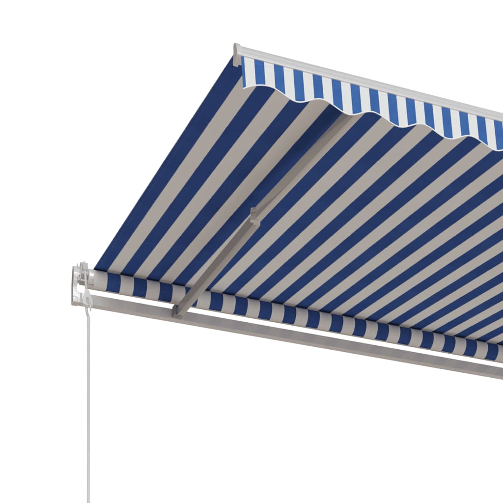 Markise Automatisch Einziehbar 400x350 cm Blau und Weiß