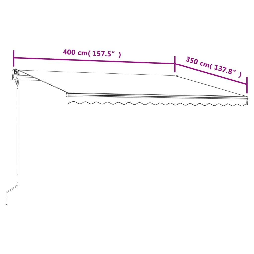 Markise Automatisch Einziehbar 400x350 cm Anthrazit