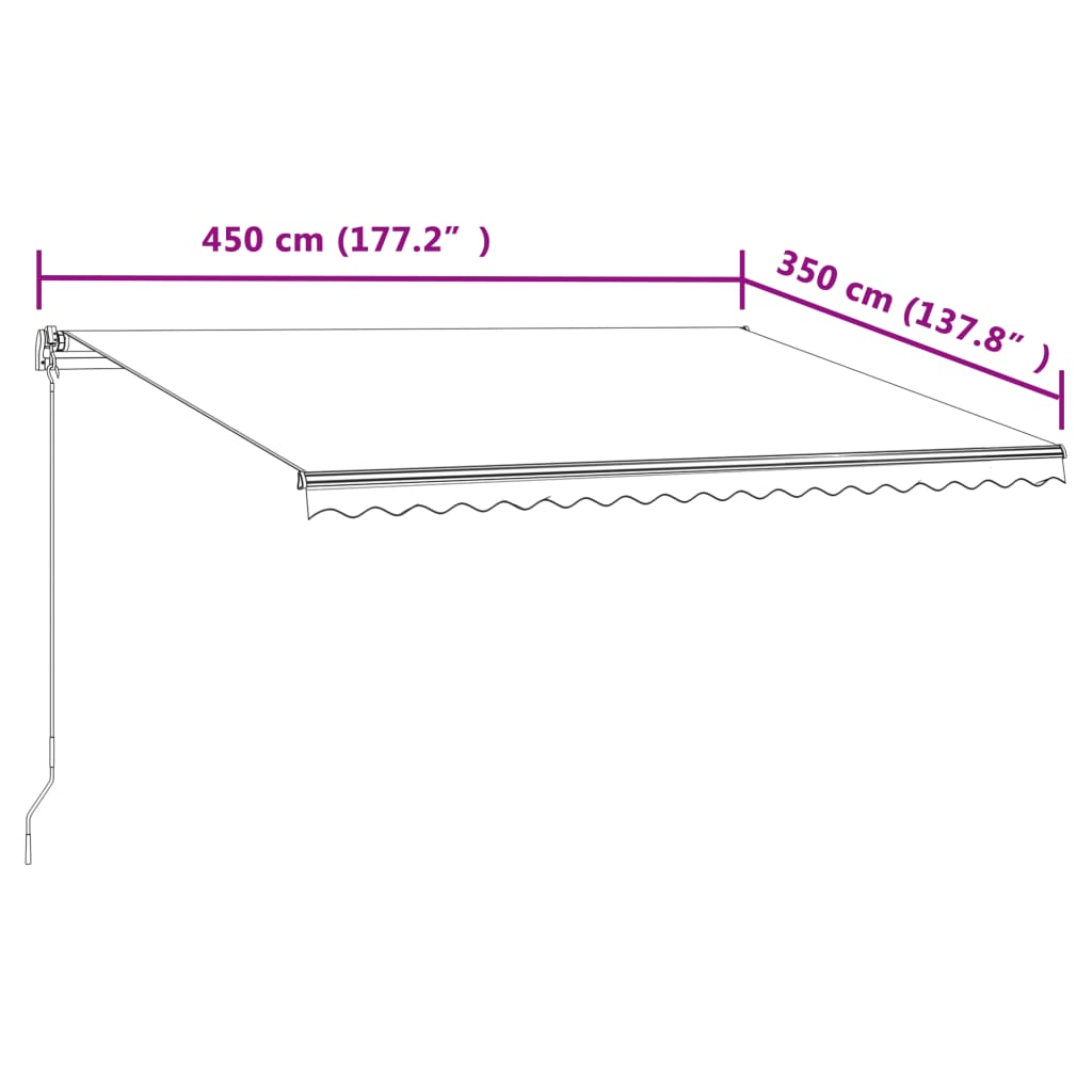 Markise Automatisch Einziehbar 450x350 cm Creme
