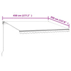 Markise Automatisch Einziehbar 450x350 cm Gelb und Weiß