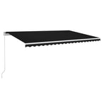 Markise Manuell Einziehbar mit LED 500x350 cm Anthrazit