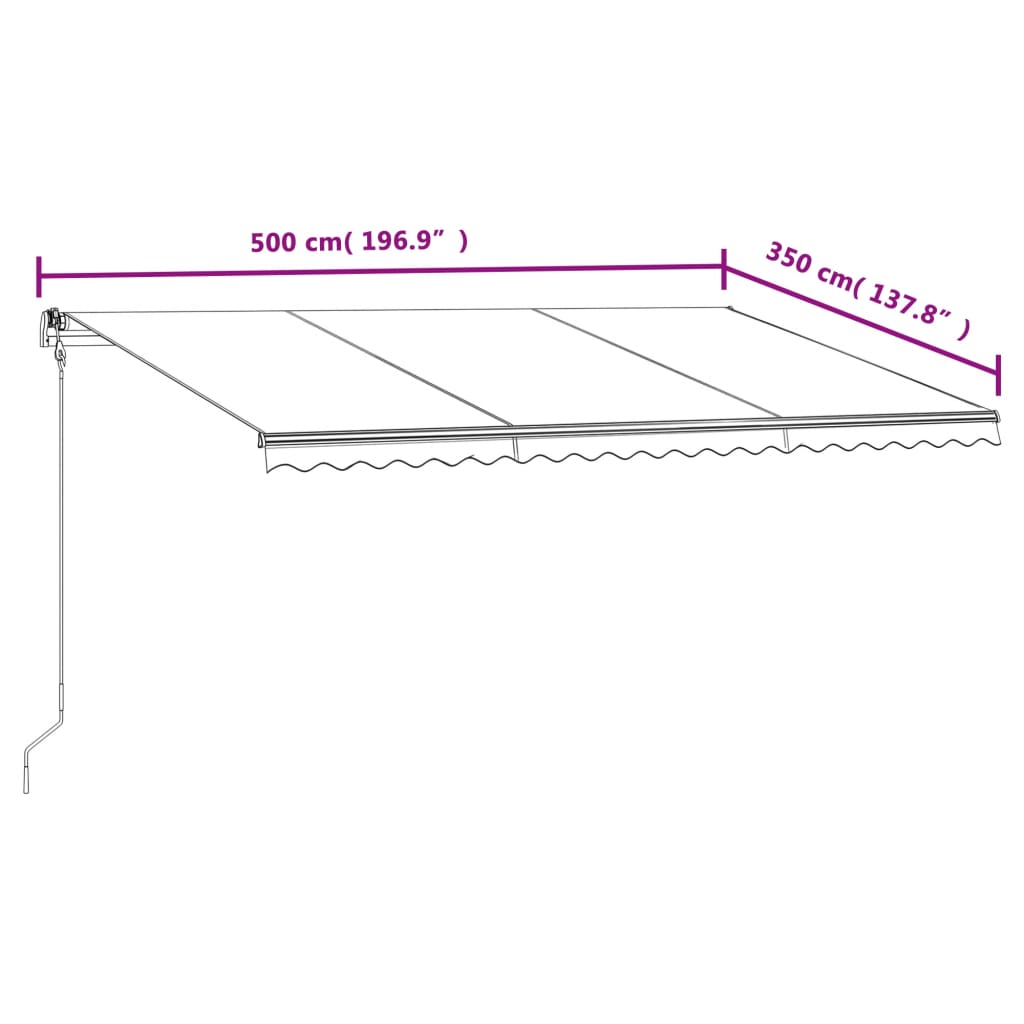 Markise Automatisch Einziehbar 500x350 cm Anthrazit