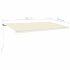 Markise Manuell Einziehbar 600x350 cm Creme