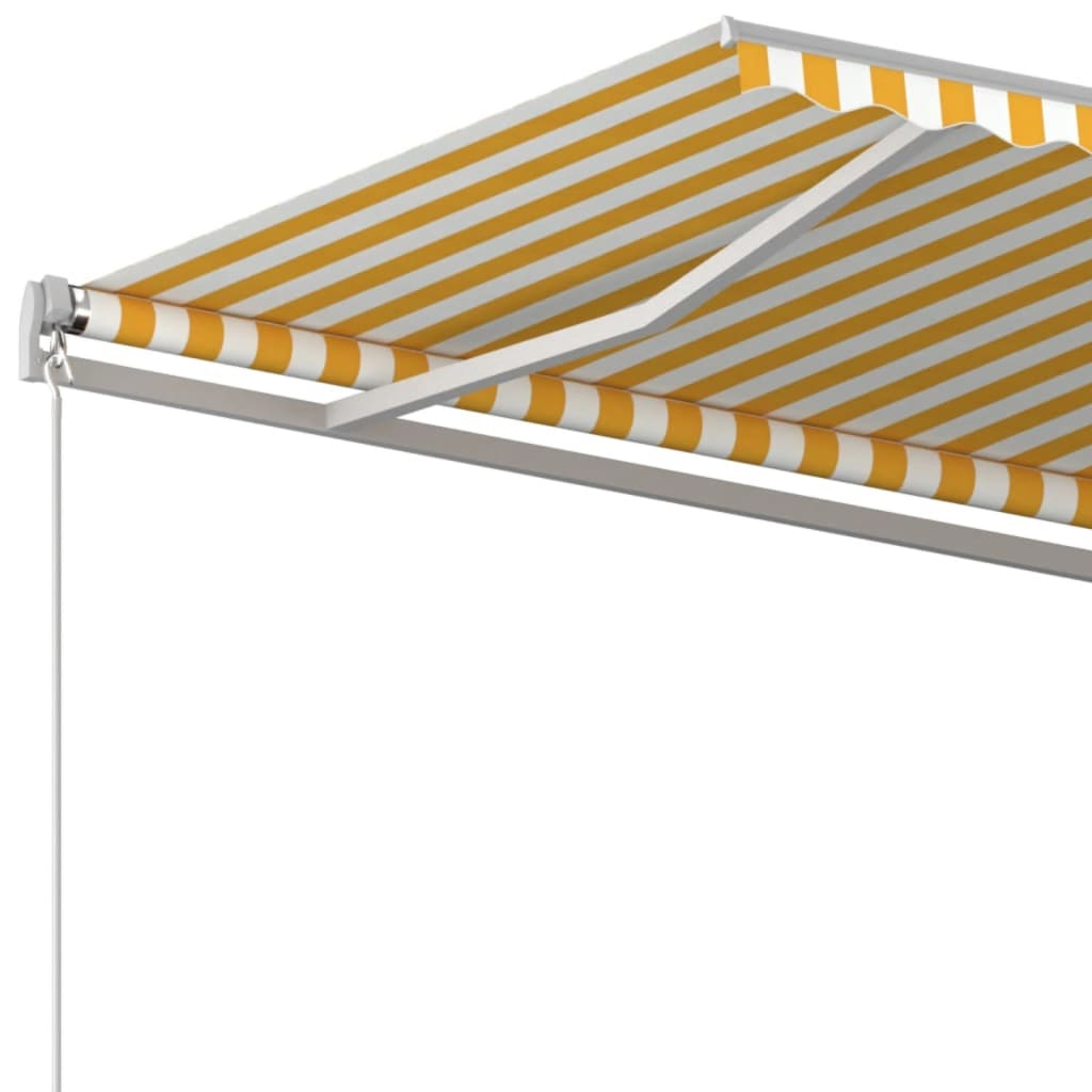 Markise Manuell Einziehbar 600x350 cm Gelb und Weiß