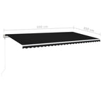 Automatische Markise mit LED & Windsensor 600x350 cm Anthrazit