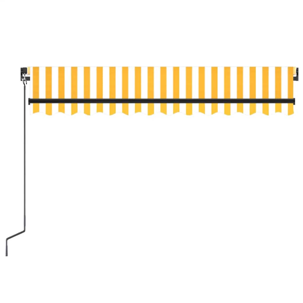 Markise Manuell Einziehbar 350x250 cm Gelb und Weiß