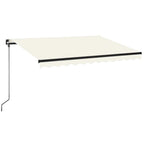 Markise Manuell Einziehbar mit LED 350x250 cm Creme