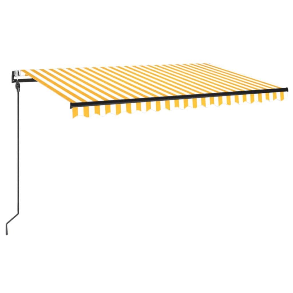 Markise Automatisch Einziehbar 450x300 cm Gelb und Weiß