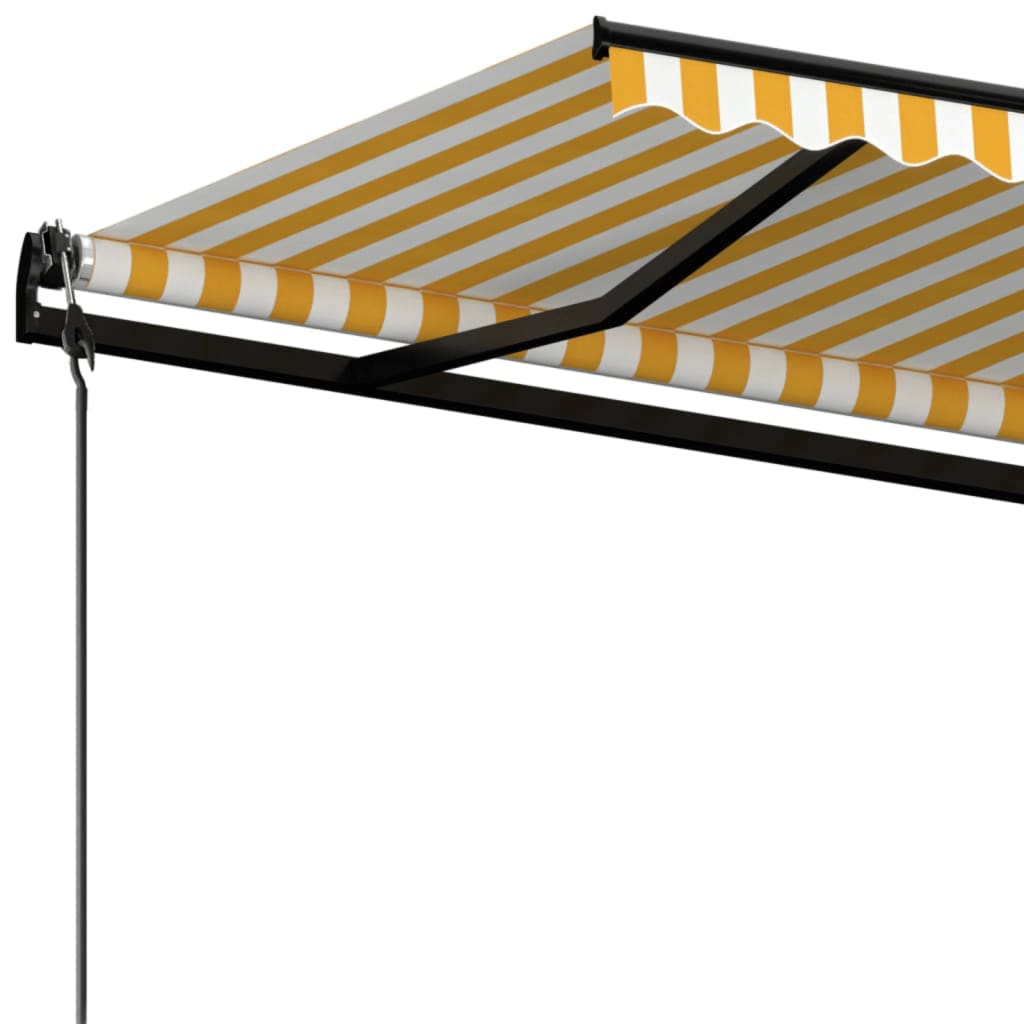 Markise Automatisch Einziehbar 450x300 cm Gelb und Weiß