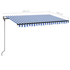 Automatische Markise mit LED Windsensor 450x300cm Blau und Weiß