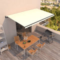 Markise Automatisch Einziehbar 500x300 cm Creme