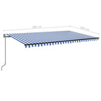 Automatische Markise mit LED & Windsensor 500x300 Blau und Weiß