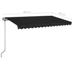 Markise Automatisch Einziehbar 400x350 cm Anthrazit
