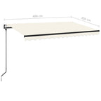 Automatische Markise mit LED & Windsensor 400x350 cm Creme