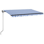 Markise Automatisch Einziehbar 450x350 cm Blau und Weiß