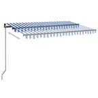 Markise Automatisch Einziehbar 450x350 cm Blau und Weiß