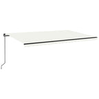 Markise Manuell Einziehbar mit LED 500x350 cm Creme