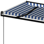 Markise Automatisch Einziehbar 500x350 cm Blau und Weiß