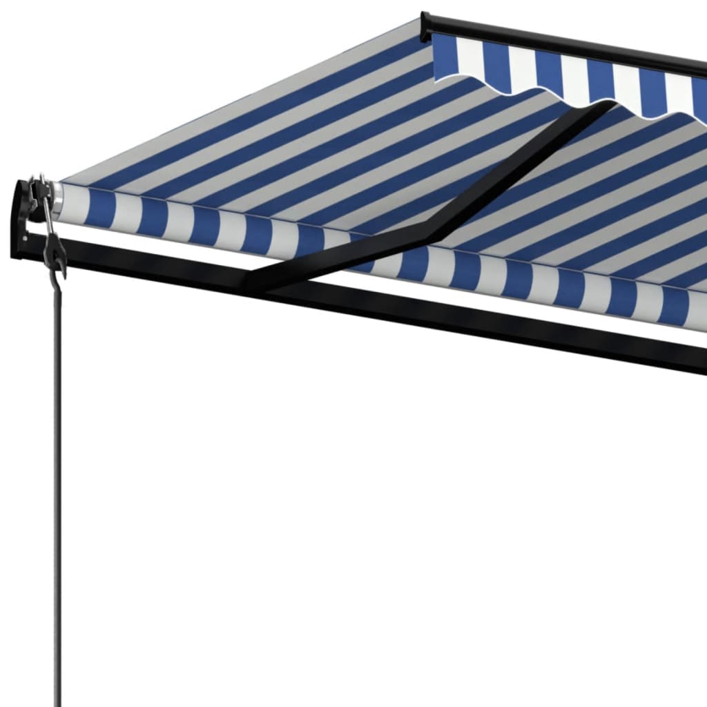 Markise Automatisch Einziehbar 500x350 cm Blau und Weiß