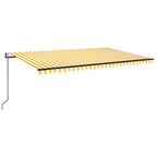 Automatische Markise mit LED & Windsensor 500x350 cm Gelb/Weiß