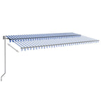 Markise Automatisch Einziehbar 600x350 cm Blau und Weiß
