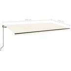 Markise Automatisch Einziehbar 600x350 cm Creme