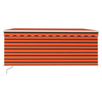 Markise Manuell Einziehbar mit Rollo & LED 3x2,5 m Orange Braun
