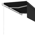 Markise Automatisch Einziehbar mit Volant 3x2,5 m Anthrazit