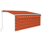 Markise Manuell Einziehbar mit Rollo 3,5x2,5 m Orange Braun