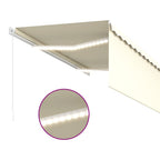 Markise Manuell Einziehbar mit Rollo & LED 3,5x2,5 m Creme